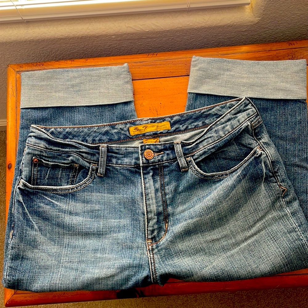 Seven7 Knee Length Wide Cuff Jeans